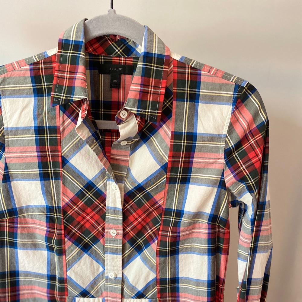 Jcrew perfect shirt in faded classic plaid.
